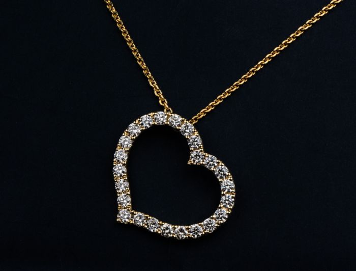 18K Yellow Gold Heart Pendant