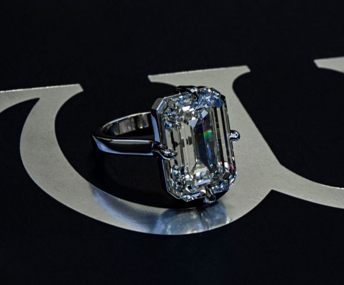 Emerald Cut Open Shank Solitaire Ring