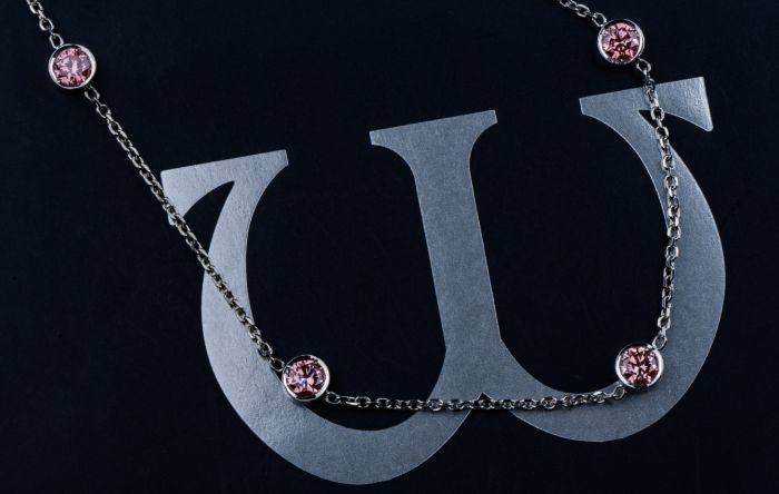 3.50CTW PINK DIAMOND BY THE YARD (STATION) NECKLACE